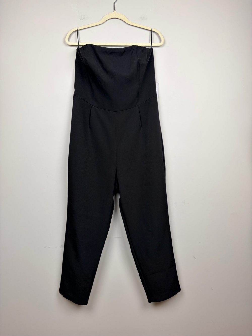 Express Strapless Jumpsuit Womens 14 Black Tapered Leg Cropped NWT Formal